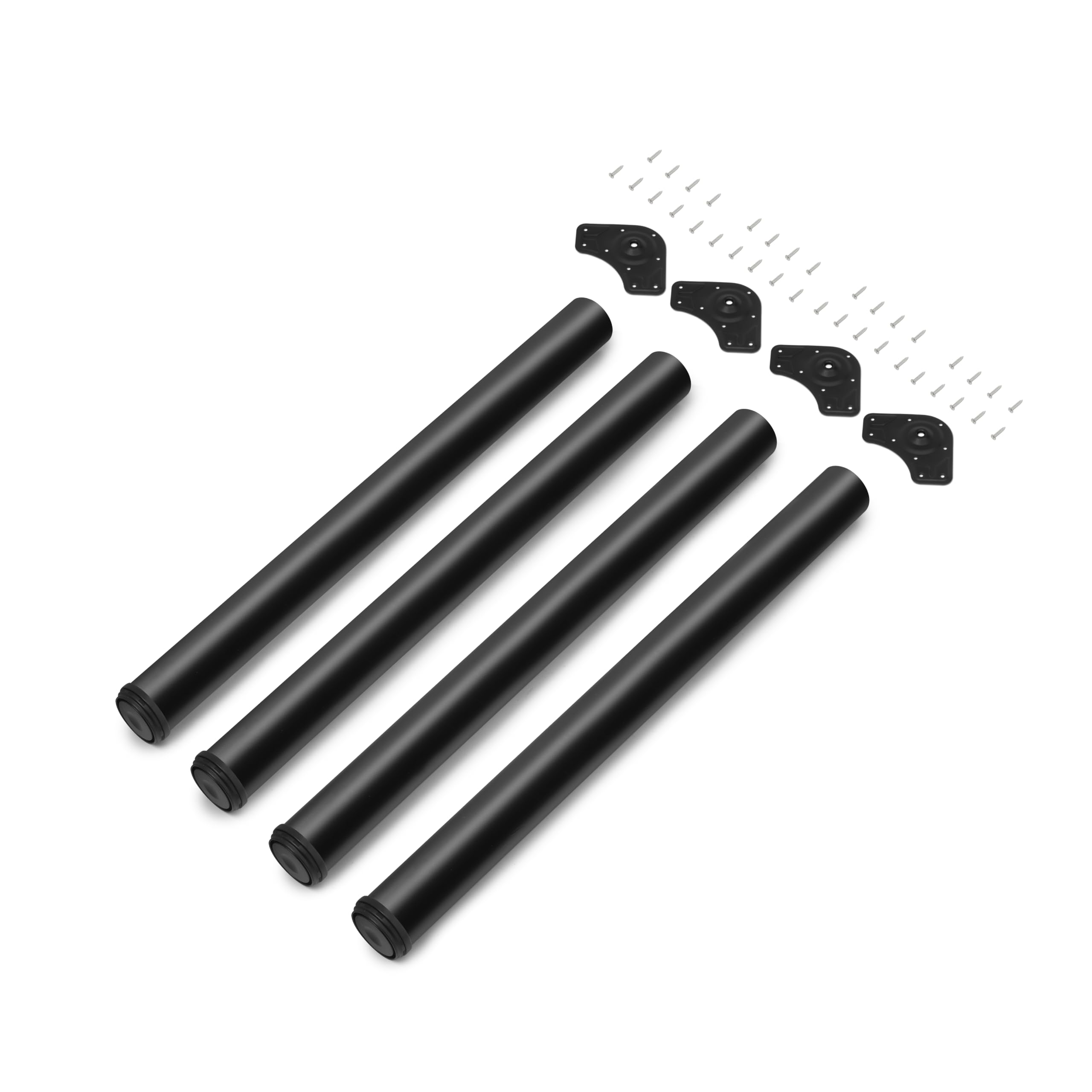 Emuca - Adjustable table leg Ø60x710mm (2,3x27,95 inch), height adjustment 710-730mm (27,95 - 28,75 inch) , steel, black