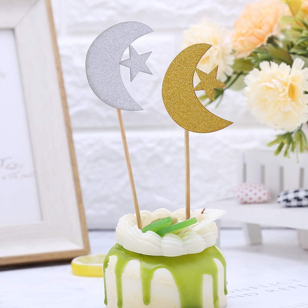 Eid Al Fitr Decoration Aid Moubarak Ramadan Musulman Islam Indiquant Decor Gateau Pour Aid Al Fitr Eid Bapteme Bebe Manyo 7 Pcs Deco Eid Mubarak Gateau Etoiles Lune Cake Topper Accessoires De Decoration Figurines Pour