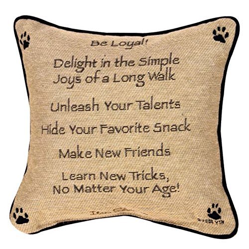 Manual Pet Lover Collection Reversible Throw Pillow, 12.5 X 12.5-Inch, Advice from a Dog X Your True Nature