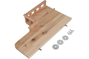 EECOO Birdcage Stands Hamster Climbing Platform, Wooden Rest Platform with Railing Small Pet Wooden Toys for Guinea Pig Chinchilla Small Animals Climbing