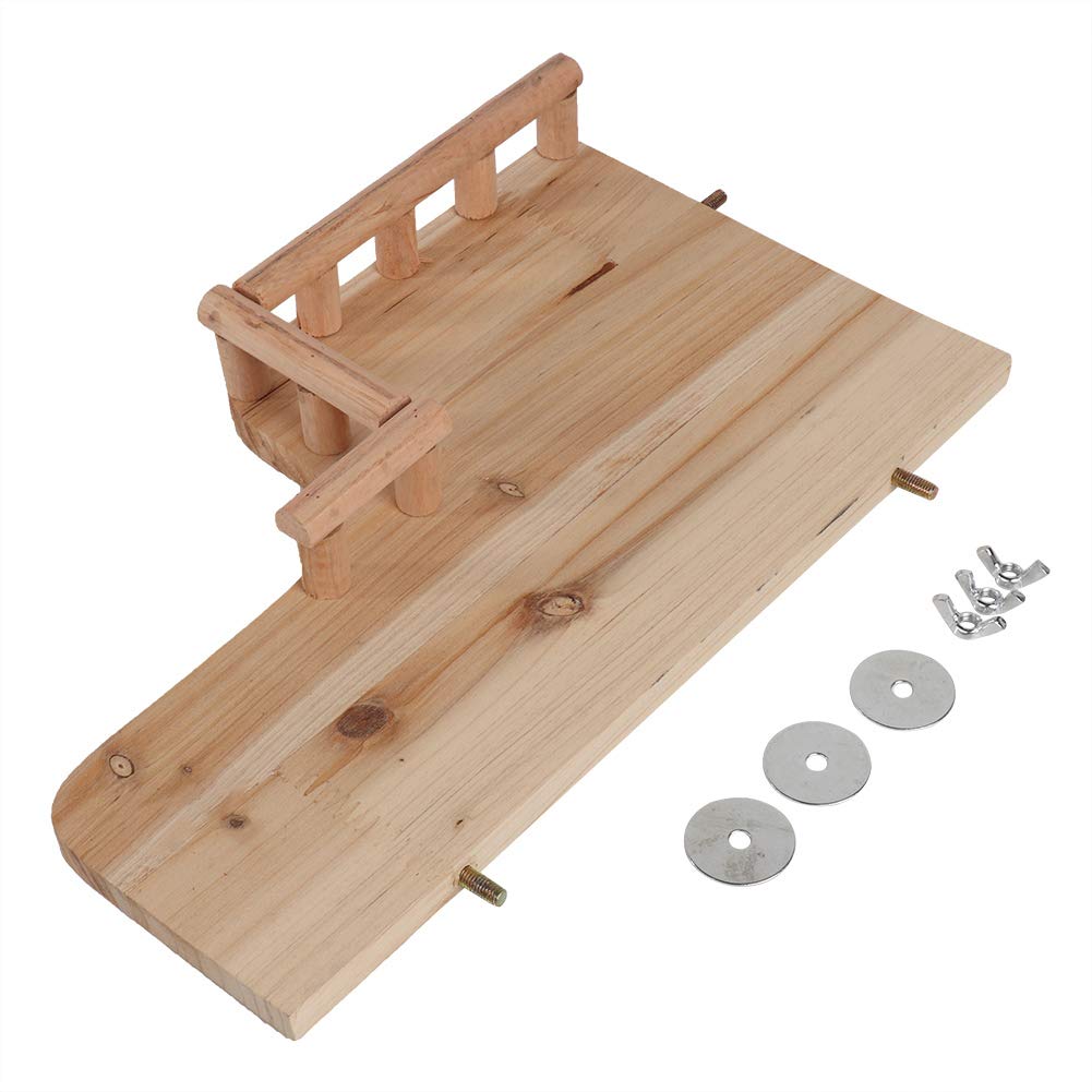 Photo 1 of Birdcage Stands Hamster Climbing Platform, Wooden Rest Platform with Railing Small Pet Wooden Toys for Guinea Pig Chinchilla Small Animals Climbing