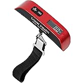 Travel Inspira Digital Luggage Scale 110LB /50 KG with LCD Display,Overload Alarm Temperature Sensor-RED