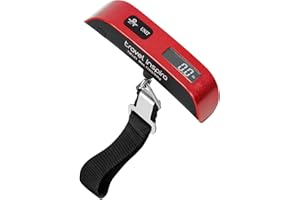 Travel Inspira Digital Luggage Scale 110LB /50 KG with LCD Display,Overload Alarm Temperature Sensor-RED