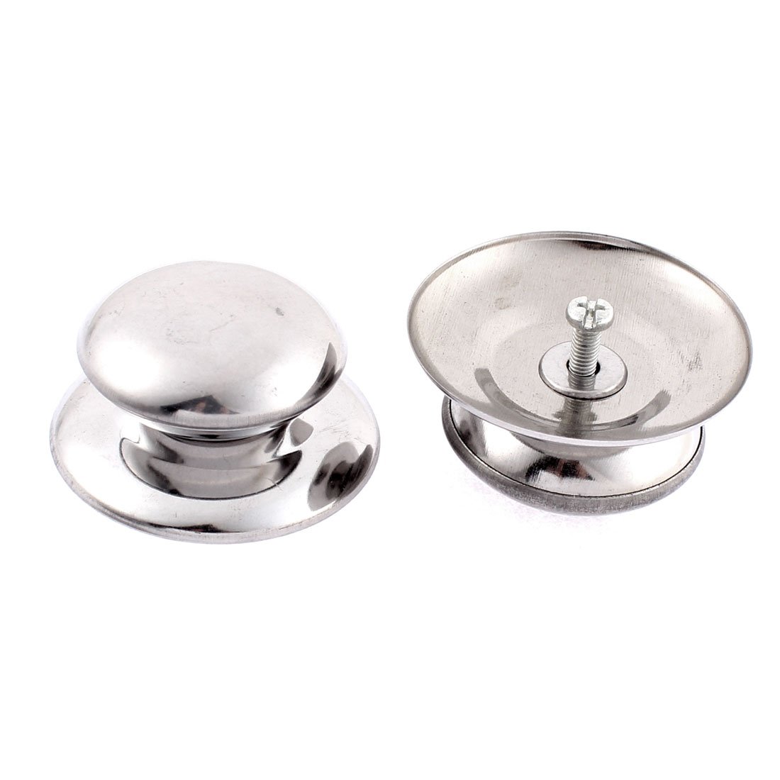 Sourcingmap Stainless Steel Pan Pot Cover Lid Knob Handle 57mm x 45mm 2 Pcs