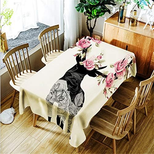 QWEASDZX Creative fashion tablecloth Polyester Digital printing Waterproof Anti-stain tablecloth Suitable for indoor and outdoor Rectangular tablecloth Refillable 100x140cm