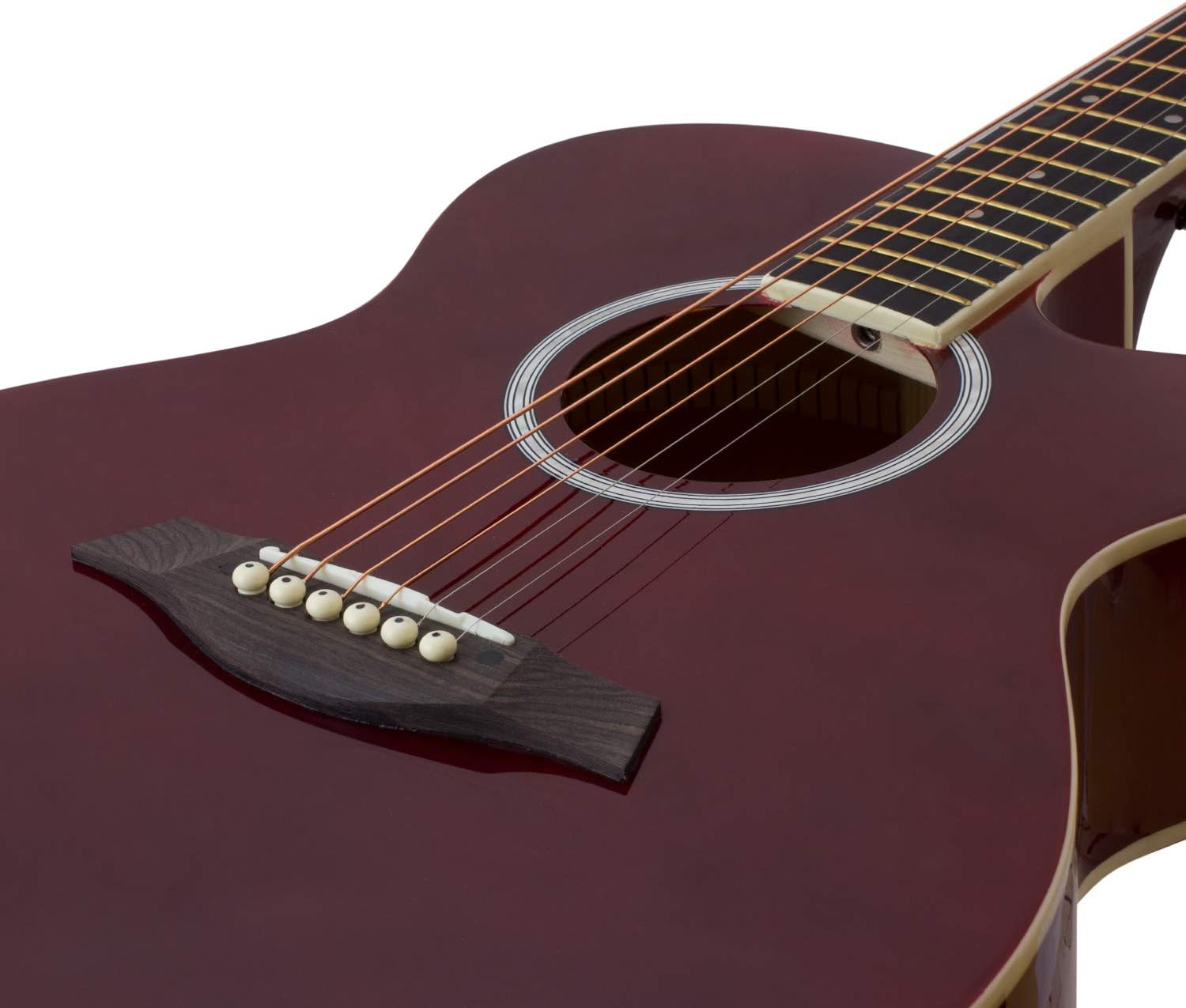 Tiger ACG1-RD Acoustic Guitar with Steel Strings, Small Body 4/4, for Beginners aged 11+, Bag, Strap, Spare Strings - Image 3
