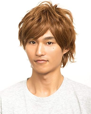 Amazon 男女兼用 イケメン 耐熱 ウイッグ エアリーショート ナチュラル ライトブラウン 茶髪 茶 自然 Wig アニメ メンズ レディース ショートヘア ホスト かつら カツラ コスプレ コスチューム 男装 ボリューム ハロウィンコスプレ ハロウィン 仮装 安い 文化祭 忘年会