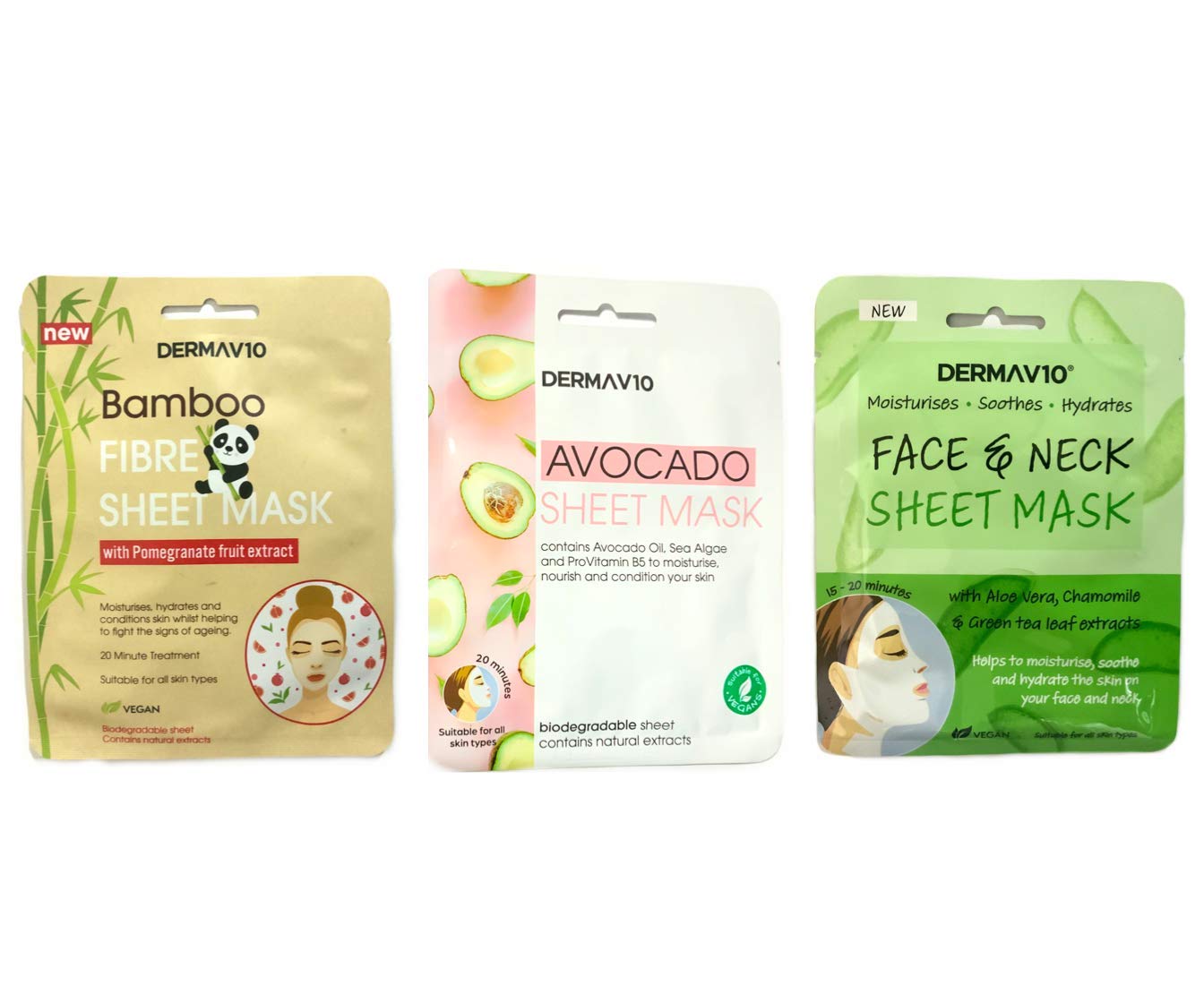 Derma V10 Face & Neck Mask Aloe Vera