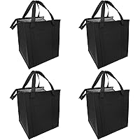 Reusable Insulated Grocery Bag Food Delivery Bag Thermal Cooler Bag with Zipper Closure Non-Woven Fabric for Shopping Marketi