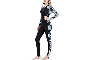 REALON Diving Skin Suit for Women Men, Full Body Scuba Dive Swimming Thin Swimsuit, One Piece UV Protection Quick Dry Rash Guard Swimwear Surfing Snorkel Kayak Water Sport