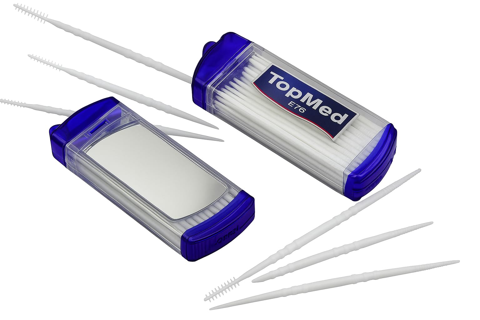 Oral Care Dental Brush Teeth Pick Plastic Teeth Floss Toothpick with a Mirror 100 Count (2 Box X 50 Units) Color May Vary