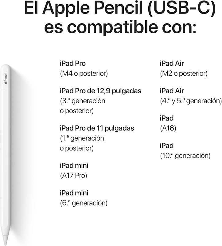 Apple pencil (usb c): precisão milimétrica, baixa latência e sensibilidade à inclinação para fazer anotações, desenhar e assinar documentos. conecta-se magneticamente, emparelha e carrega via usb-c