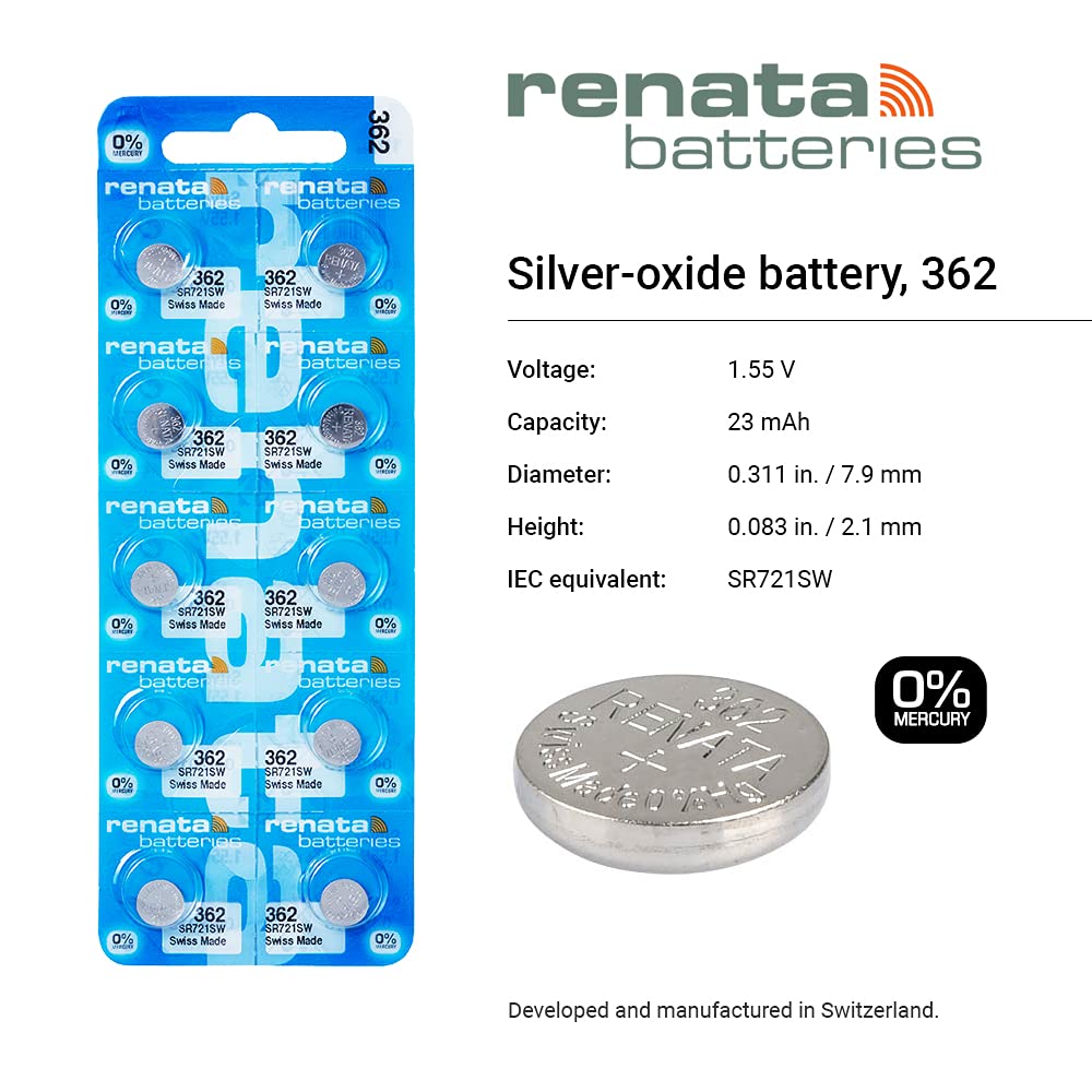 #362 Renata Watch Batteries 3Pcs