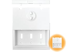 DHT VENTURES HomeStar Safety Light Switch Guard | Triple Toggle Style | Child Proof Light Switch Plate | Tamper-proof Switch Protection | Switch Lock Cover | 3D-Printed