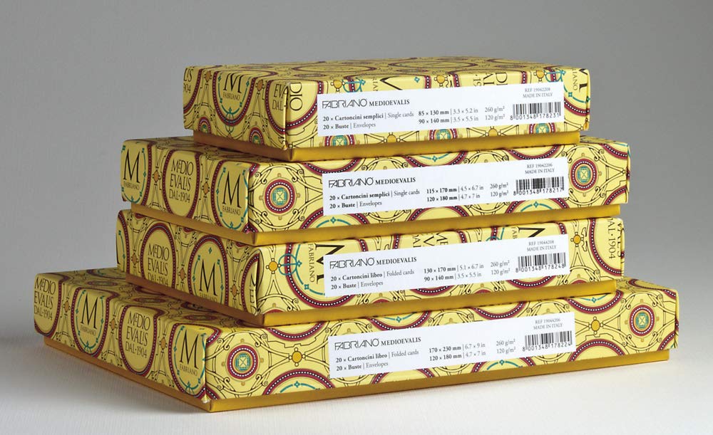 Fabriano Medioevalis 100 Square Single Cards 4.7 x 4.7" 12 x 12 cm