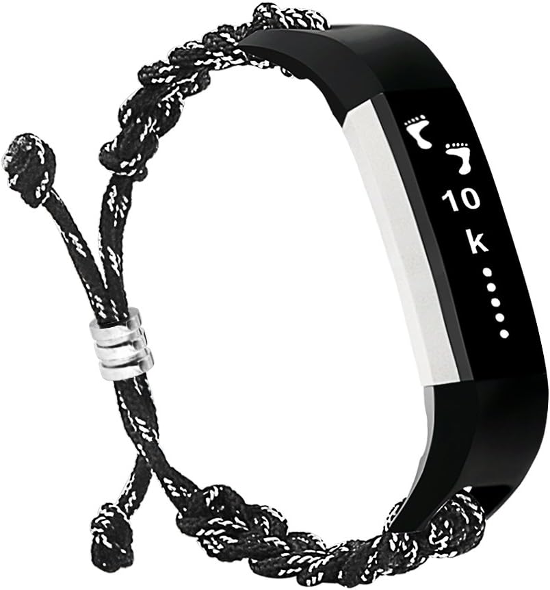 GHIJKL Compatible Fitbit Alta Bands, Fitbit Alta HR Bands, Replacement Wristband Heart Rate Accessories Small Black Nylon Bands
