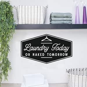 Rfokun Lavandería Hoy o mañana: decoración de la lavandería, Letrero de