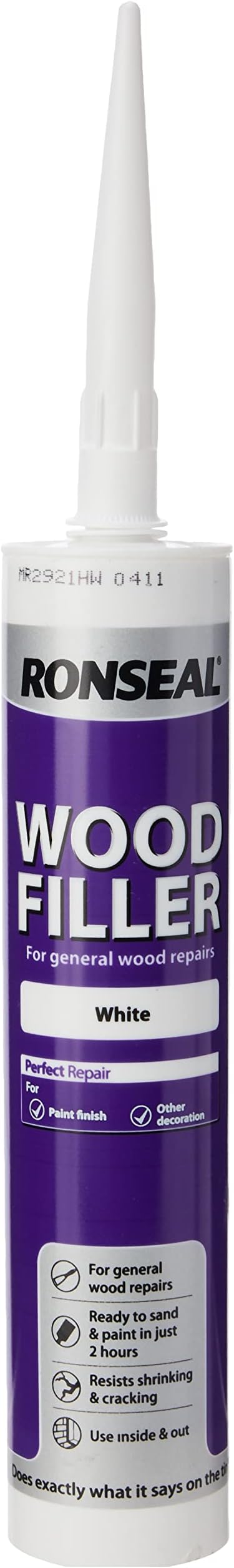 Ronseal MPWFW310 310ml White Multi-Purpose Wood Filler Cartridge