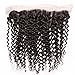 Dinoce Compatible with Longqi Brazilian Curly Hair Lace Frontal Ear to Ear Remy Human Hair Jerry Curly Virgin Hair 13x4 Free Part Frontal Closure Natural Color 16 Inch