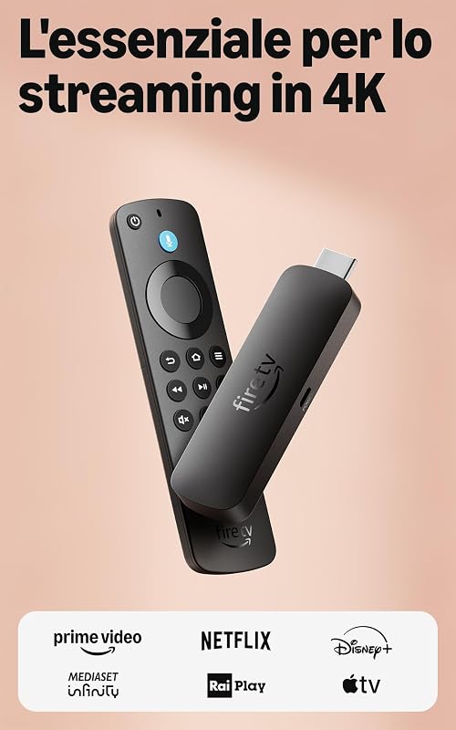 Fire TV Stick 4K Select - Trasmetti in streaming in 4K centinaia di migliaia di film ed episodi TV, e la TV in diretta gratis, trova serie TV più velocemente con Alexa+