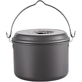 CAMPINGMOON Camping Pot 5.5-Quart Portable Campfire Cooking Hanging Pot Lightweight Aluminum MC-255