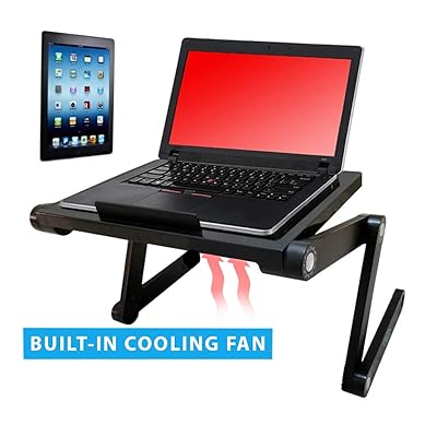 Vented Laptop&amp;Tablet Stand by Desk York-Great for Book Reading - Use it in Bed,Couch,Sofa -Birthday Gift for Friends Men Women Student-Foldable Computer Recliner Stand -Lap Top Tray-Black