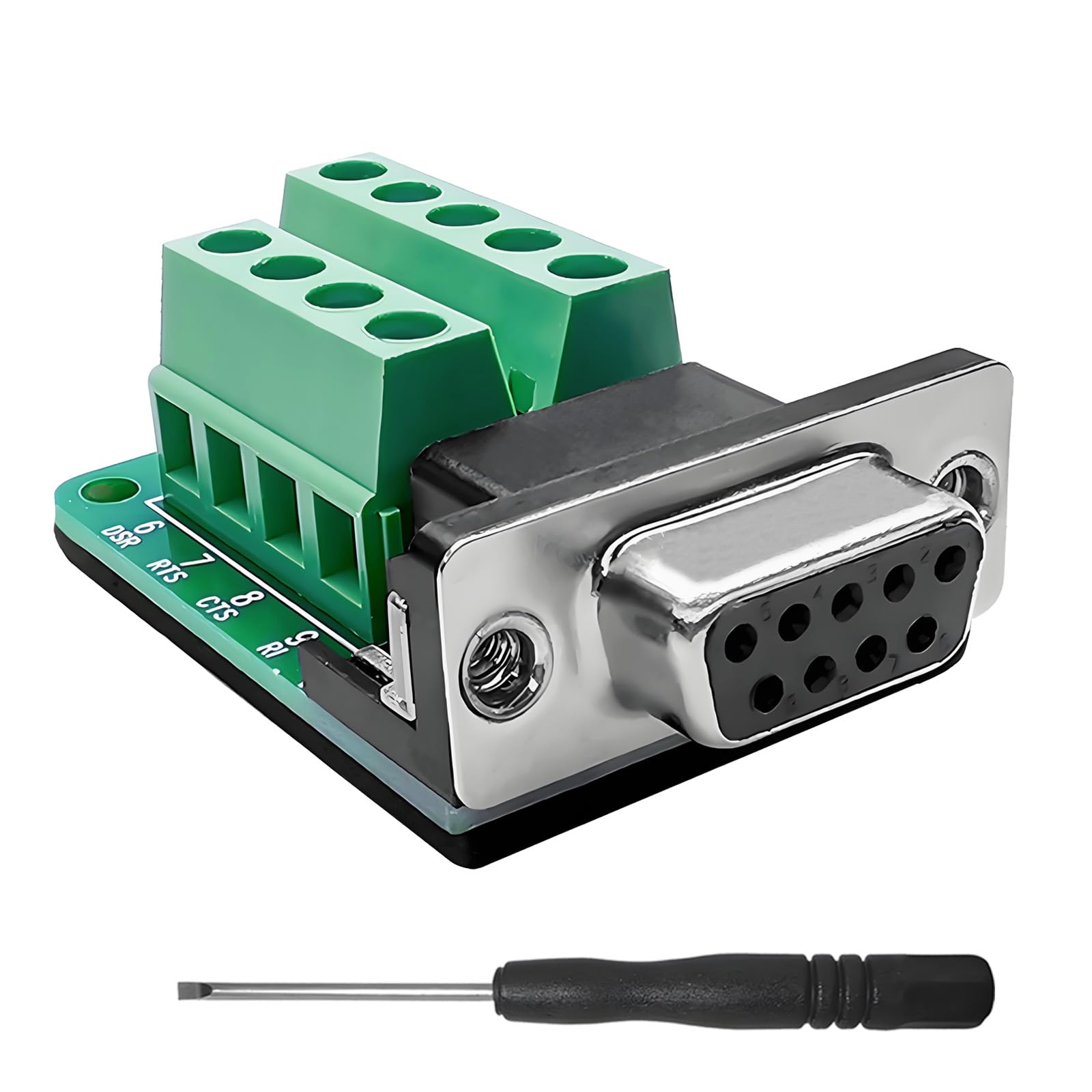 iYueMps DB9 Breakout Connector,DB9 Screw Terminal Block Adapter, RS232 D-SUB 9 pin Female to 9 Way Serial Terminal Breakout Board Connector Signal Module(Female)