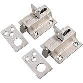 HWMATE Spring Loaded Security Bolt Latch Self-Closing Gate Lock (2 Pack) | Stainless Steel Gate Latch, Self Close Door Lock, Security Automatic Latch Lock, Ideal for Bathroom, Bedroom Doors &amp; Windows