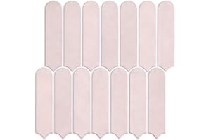 COMSTICKC 10 Pcs Matte Pink Peel and Stick Tile Backsplash 12"X12" Ultralight PVC Wall Panels Fish Scale Self Adhesive Tile Sticker for Interior Wall Decoration