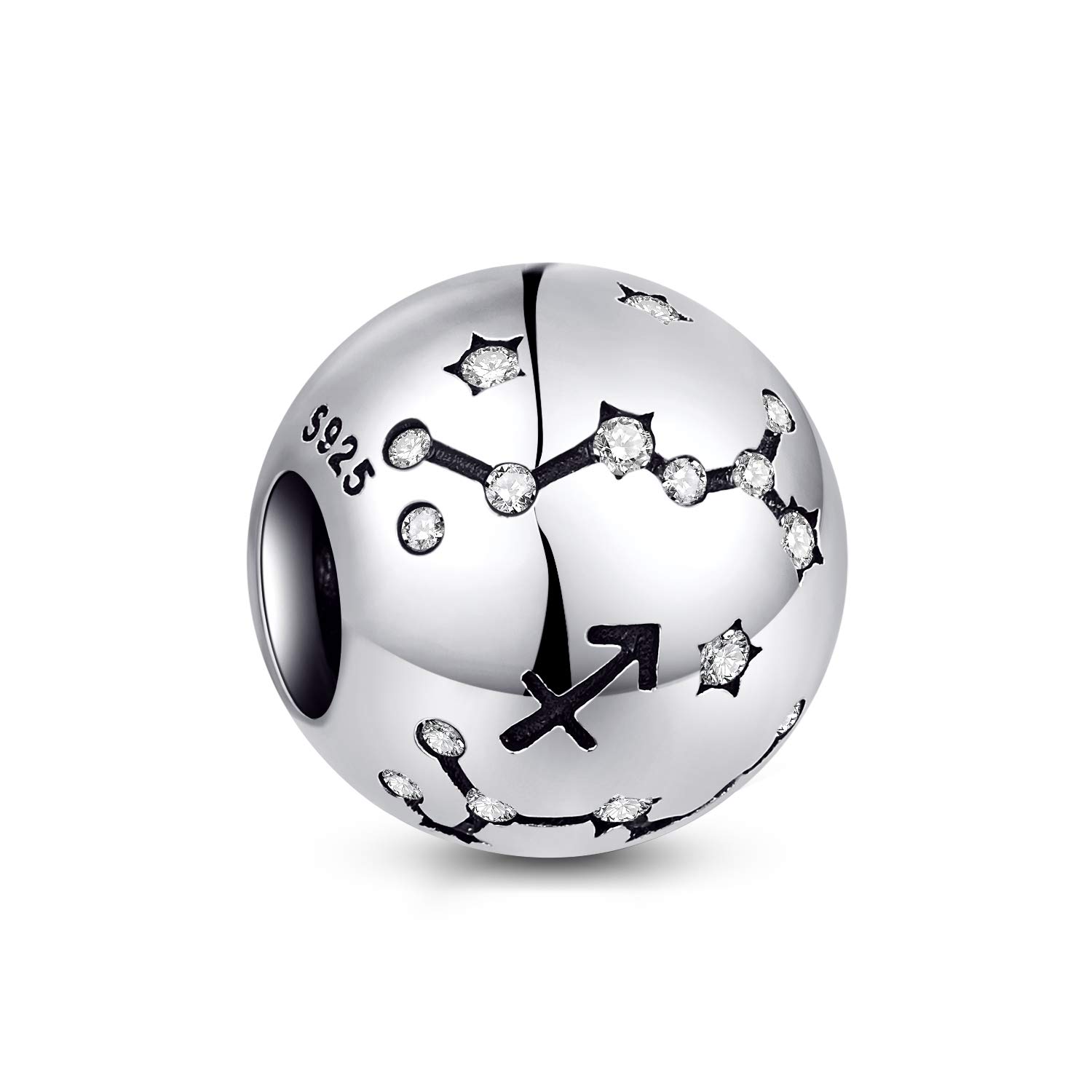 NINGAN Sagittarius Zodiac Sign Birthday Charms -Women's Bead Charms 925 Sterling Silver Charms Fits Pandora Bracelet & Necklace for Women & Friends