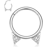 PEAKLINK G23 Titanium Septum Ring 16G Nose Hoop Ring Helix Daith Rook Tragus Cartilage Earring Conch Piercing Jewelry for Women