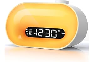 APUZOM Sunrise Alarm Clock Wake Up Light for Kids Bedroom, Heavy Sleepers Adults, Sunlight Alarm Clock with FM Radio, Sound Machine Bluetooth Speaker Nightlight, Gradual Dawn Simulator, Gift for Boys Girls