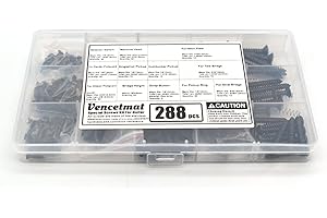 Vencetmat Guitar Screws Kit 304 Stainless Steel, Hardware Luthier Parts for Tele/Strat/SQ, Switch, Tuner, Machine Head, Neck 