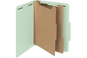 Smead 100 Percent Recycled Classification Folders - Letter, 2 Dividers, Gray, 10 Per Box (14023)