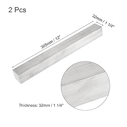 MECCANIXITY 2 Pcs Square Aluminum Flat Bar, 1