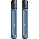 LifeStraw Peak Series - Personal Water Filter Straw for Backup Filtration, Emergency, Survival, and Ultralight Hydration, Mountain Blue, 2 Pack