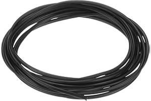M METERXITY Natural Latex Rubber Tubing, 1/16" [1.6mm] ID x 1/8" [3.2mm] OD 10ft Length Latex Hose Tube for Home/Laboratory/Sporting, Highly Elastic Band Tubes [Black]