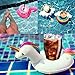 KingYue Inflatable Drink Holders, Floats Inflatable Cup Coasters for Summer Pool Party and Kids Bath Toys (12 Packs with a Air Pump)