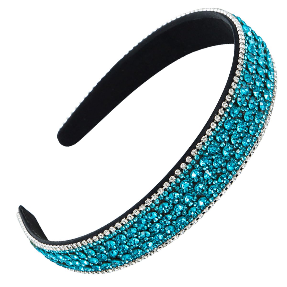 scicent Head Band Rhinestone Hairbands Glitter Headbands Crystal Embellished Beaded Hair Band Wide Headwear for Women Girls 16712 — image 1