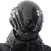 NECHARI Punk Gothic Helmet Mask Futuristic Techwear Sci Fi Gothic Mask Halloween Cosplay Halloween Party Music Accessories