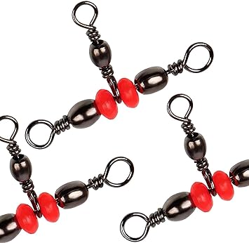 Amazon 三又サルカン トリプル サルカン 釣りスイベルスナップ 赤玉付き 釣りコネクター サビキ仕掛け 胴付き仕掛け用 60本 80本セット 18lb 73lb Shaddock スイベル スナップ