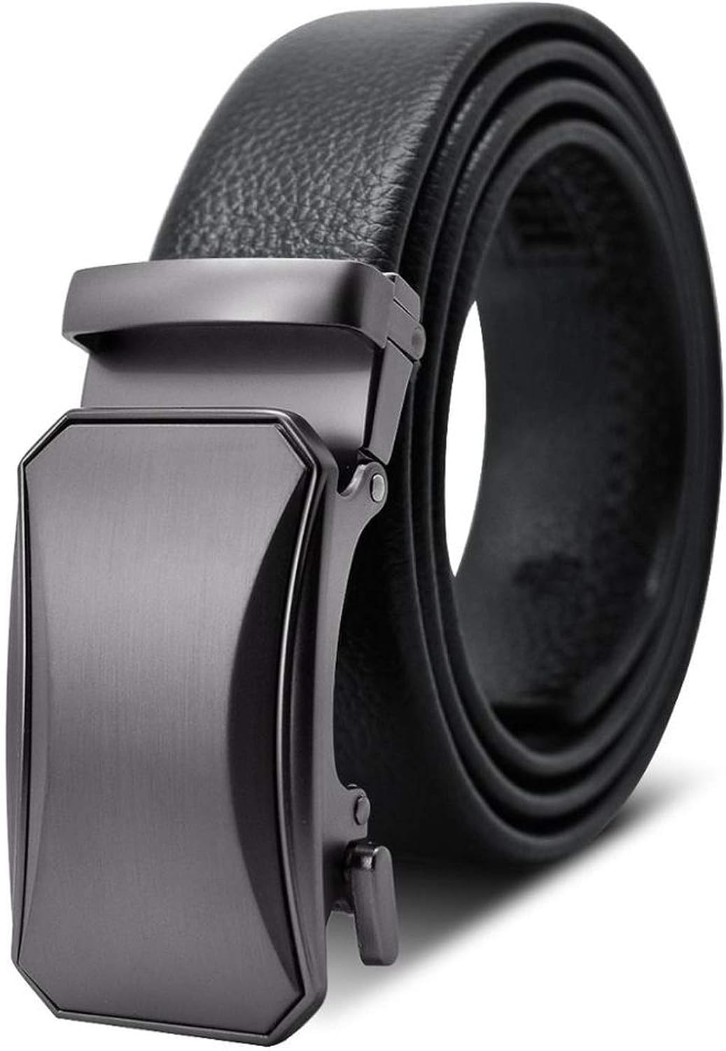 Correa masculina de metal automático hebilla negra cinturón hombres ...