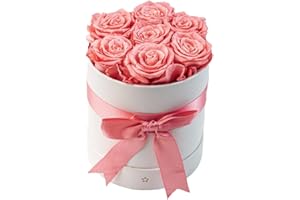 AROMEO 7 Pink Roses Gift That Lasts | Roses for Delivery Prime | Fresh Flowers for Delivery Prime Tomorrow or Next Day | Roses for Her, Mom, Mother, Girlfriend, Wife, Anniversary, Birthday