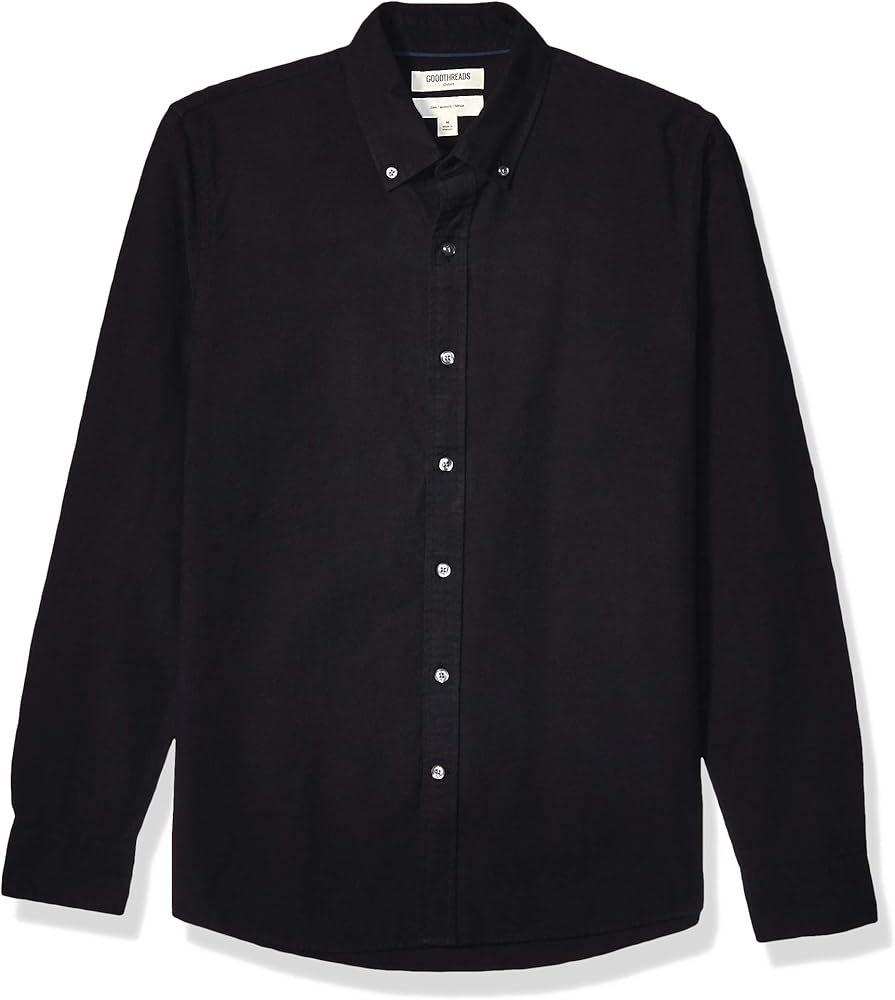black slim fit oxford shirt