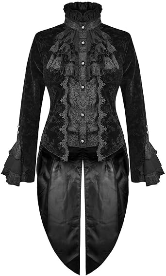 Devil Fashion Mujer Gotico Frac Chaqueta Negra Damasco Terciopelo Brocado Steampunk Victoriano Regency Aristocrat Vampiro Boda Amazon Es Ropa Y Accesorios