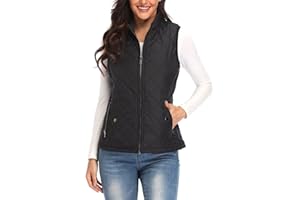 Argstar Women's Vest, Quilted Lightweight Zip Pockets Padded Gilet (XS-2XL)