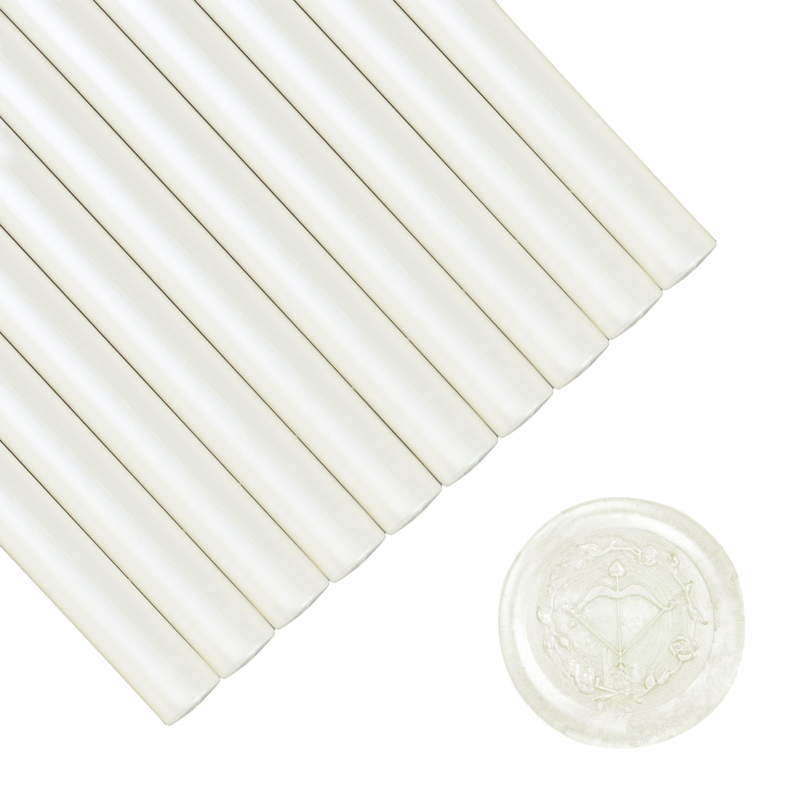 Photo 1 of ** PACK OF 9 ** SHOWIN Glue Gun Sealing Wax Sticks for Wax Seal Stamp -Pearl White, Great for Wedding Invitations, Cards Envelopes, Snail Mails, Wine Packages, Christmas Gift Ideas, Pack of 10