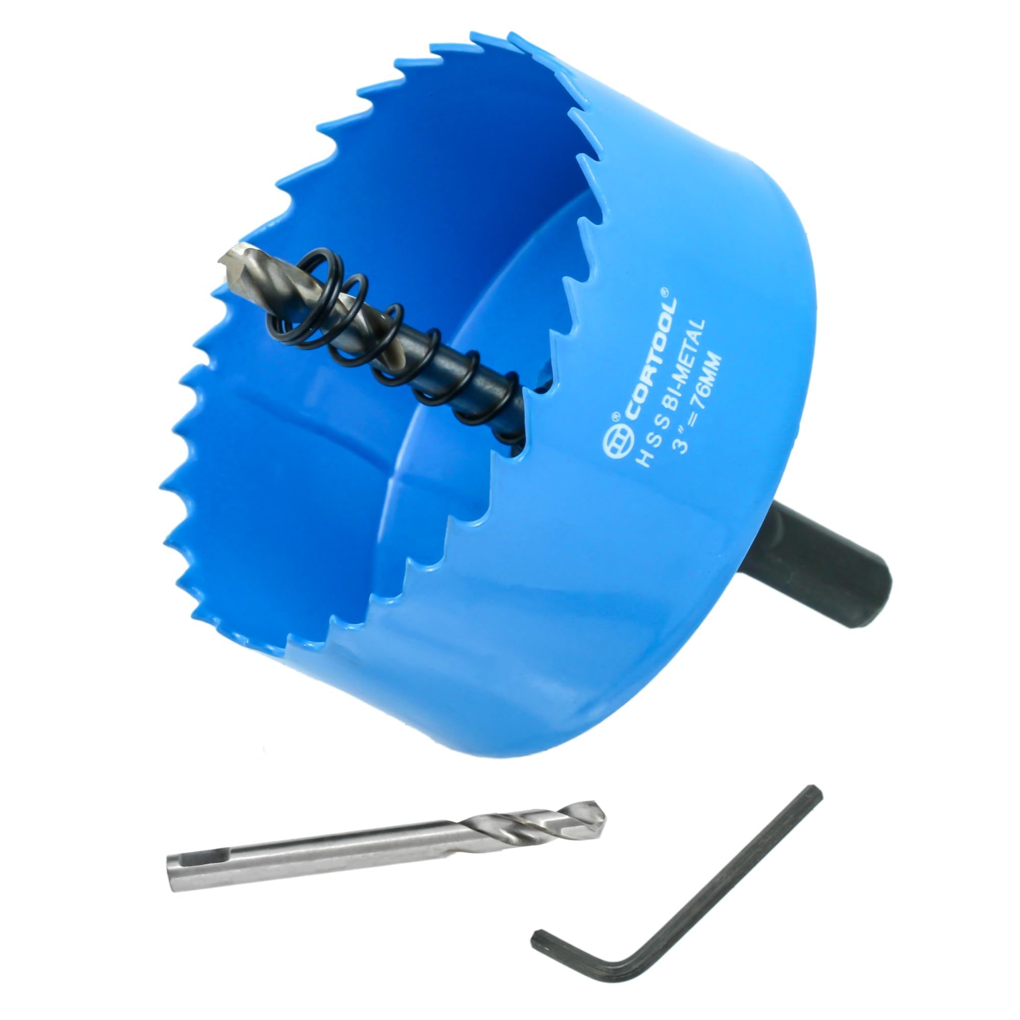 Photo 1 of 3 Inch Hole Saw with Arbor for Metal and Wood Cutting, Bi-Metal Hole Cutter, 3" Hole Saw Kit for Drywall, Wood, PVC Boards, Fiberglass and Vent Pipes