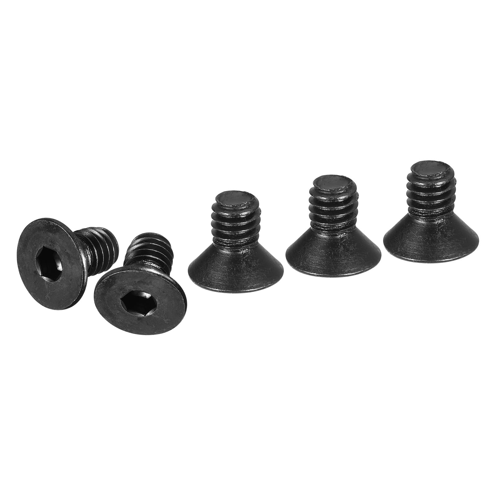 DTGN 5/16-18x1/2" Flat Head Socket Cap Screws, 30 Pack Hex Socket Flat Head Screws Carbon Steel Black Oxide, Full Thread, Countersunk Bolts
