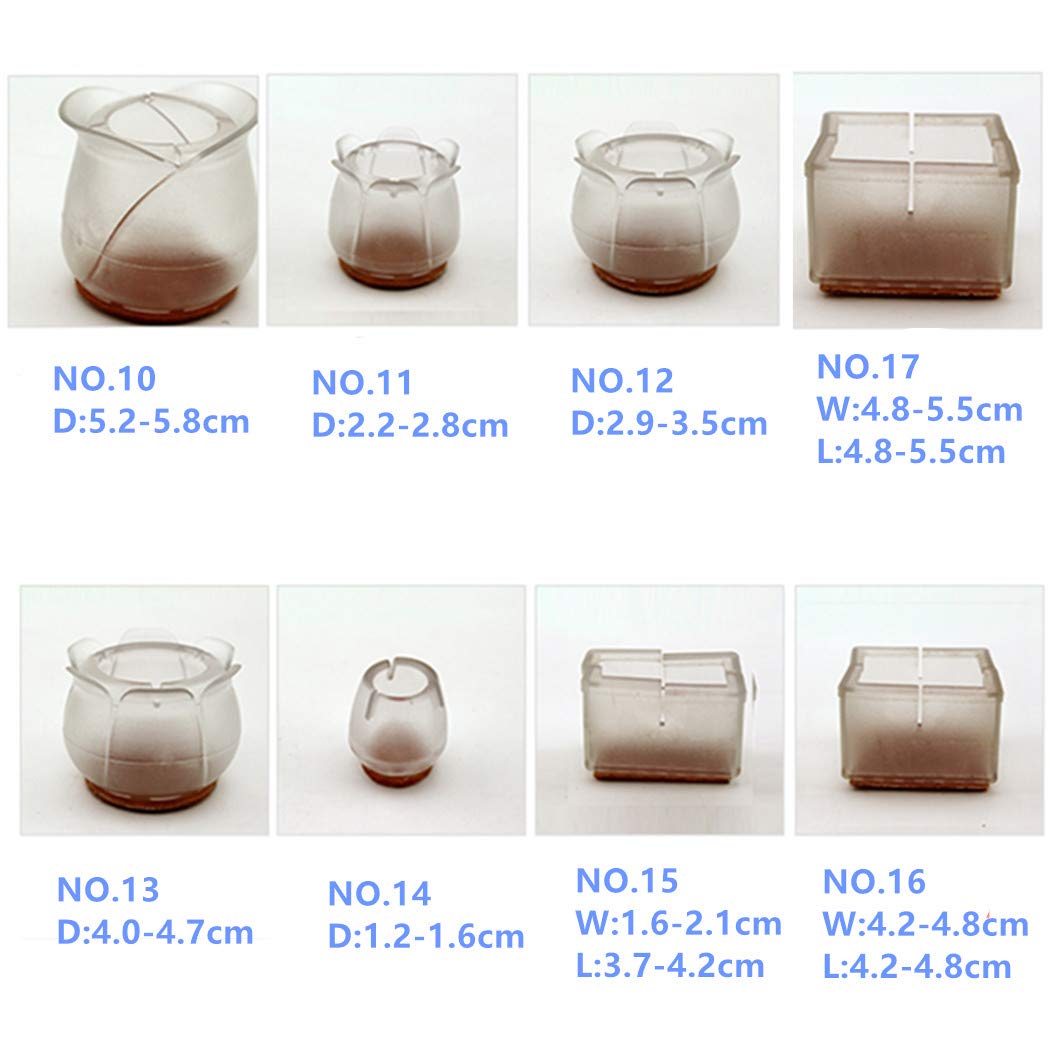 16pcs pies de la silla protectores del piso mesa cubierta de la pierna